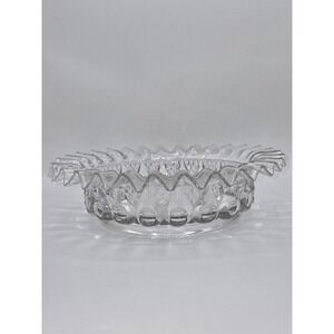 Dalzell Gilmore & Leighton Glass Co. EAPG 1892 Clear Reverse Torpedo‎ Bowl 10.5"